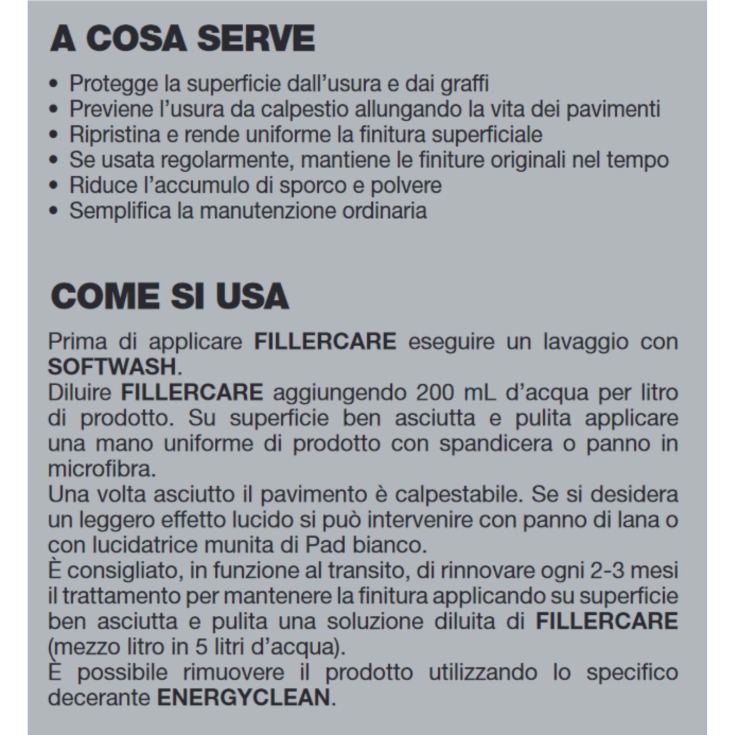 Finitura protettiva superfici plastiche Fila Fillercare 1LFILA