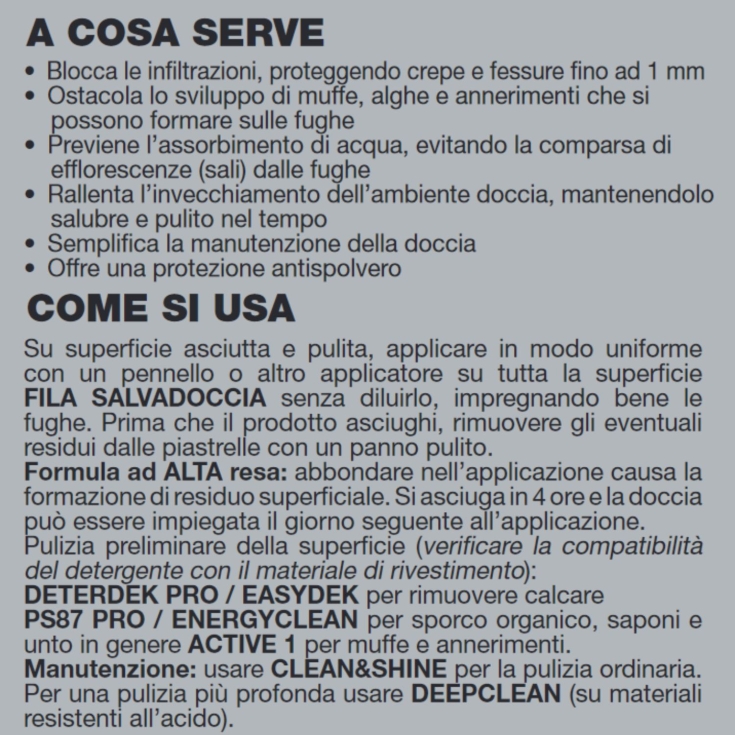Salvadoccia Fila Anti infiltrazione per doccia 375mlFILA