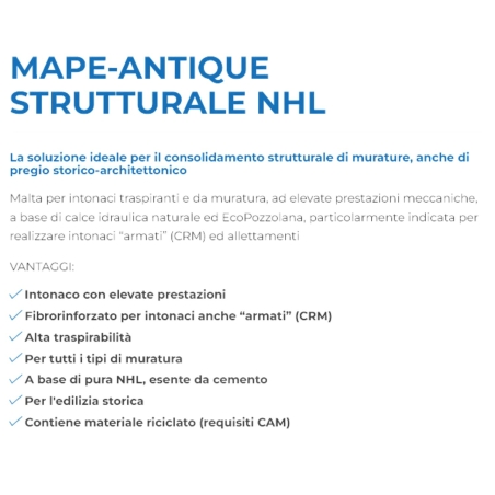 Intonaco strutturale a base di calce idraulica MAPE-ANTIQUE STRUTTURALE NHL Mapei -2
