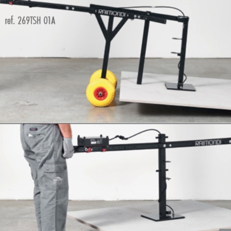 Movimentazione e posa di piastrelle con ventosa a batteria TSX RaimondiRAIMONDI