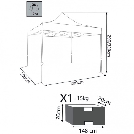 Gazebo Pieghevole Party 3 X 3