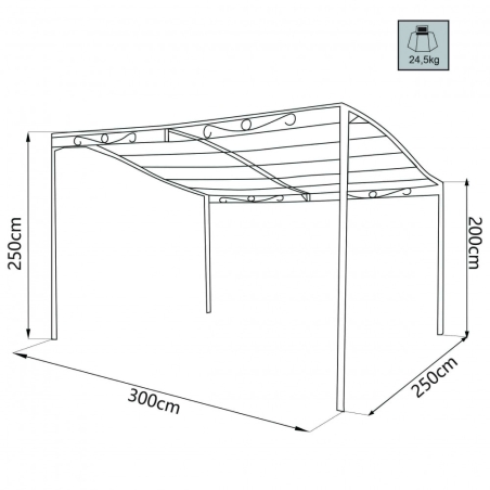 Gazebo Pergola 3 X 2,5