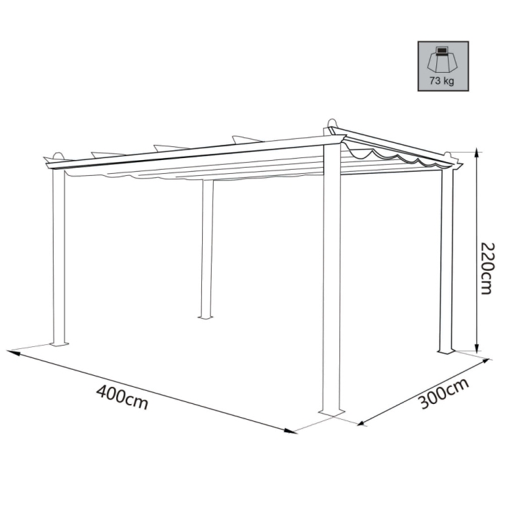 Gazebo Astoria 3 X 4 Antracite Telo Beige