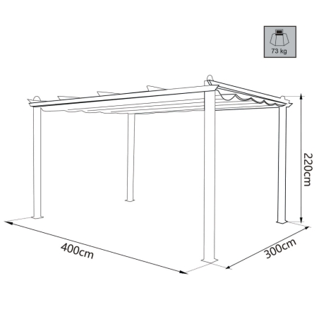 Gazebo Astoria 3 X 4 Antracite Telo Beige