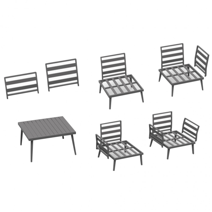 Seduta Per Salotto Modulare Singola Con 4 Gambe C/Cuscino -6