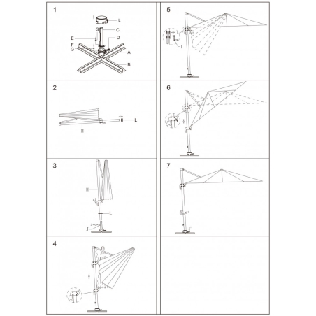 Ombrellone Saturno Tortora P/L 3 X 4 Telo Tortora