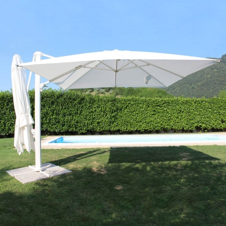 Ombrellone Doppio 3 X 3 Archimede Bianco Telo Bianco