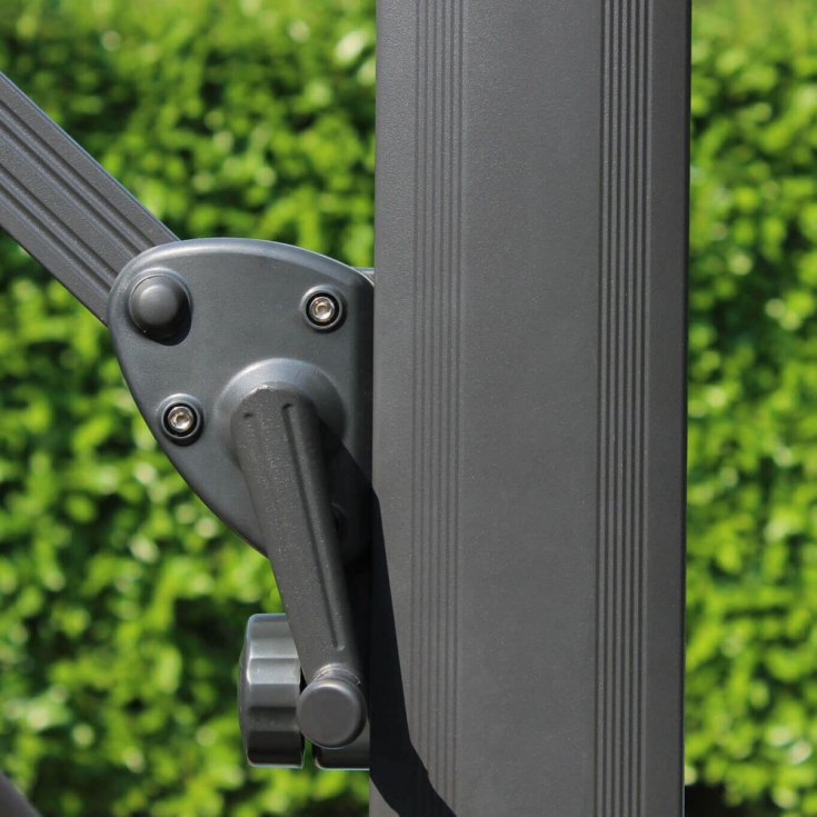 Ombrellone Doppio 3 X 3 Archimede Antracite Telo Taupe