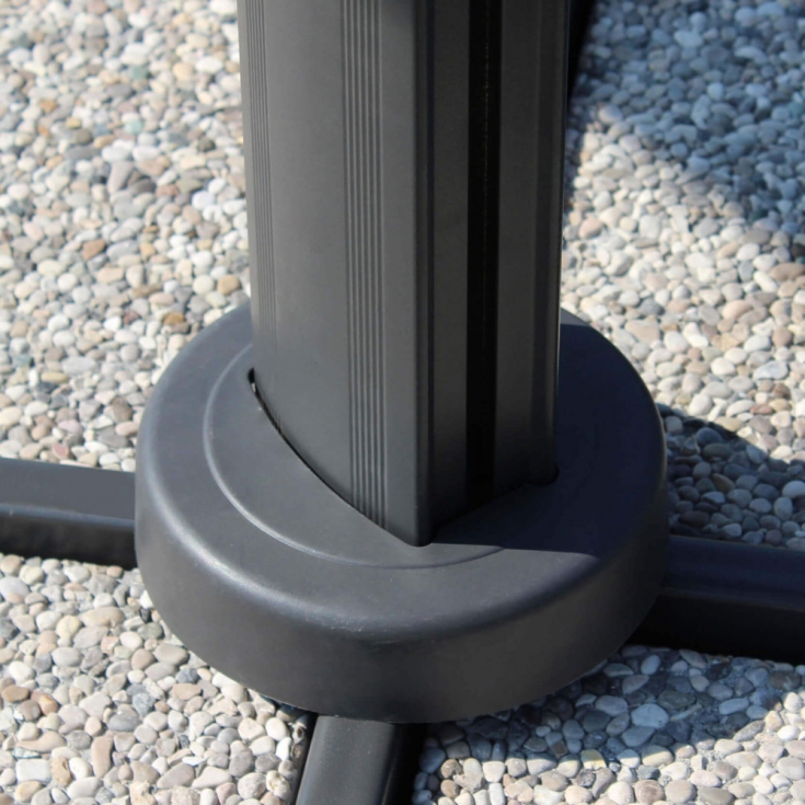 Ombrellone Doppio 3 X 3 Archimede Antracite Telo Taupe