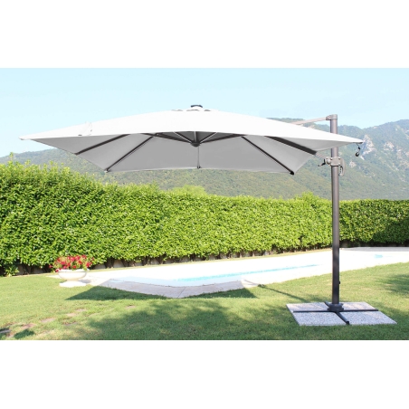 Ombrellone Con Led 3 X 4 Pitagora Antracite Telo Grigio