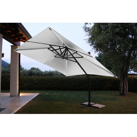 Ombrellone Con Led 3 X 4 Pitagora Antracite Telo Grigio