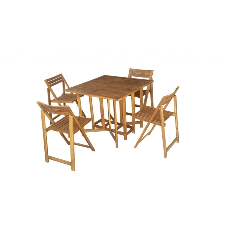 Set Tavolo + 4 Sedie Birra Acacia