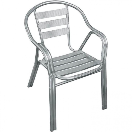 Sedia con braccioli da bar Impilabile in alluminio - Double -3