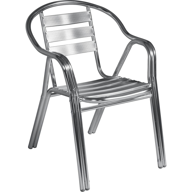 Sedia con braccioli da bar Impilabile in alluminio - Double -6