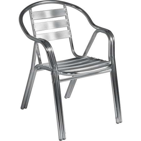 Sedia con braccioli da bar Impilabile in alluminio - Double -6
