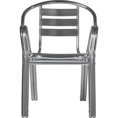 Sedia con braccioli da bar Impilabile in alluminio - Double -7