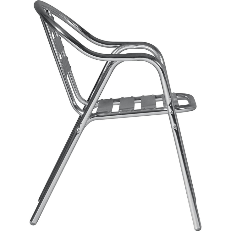 Sedia con braccioli da bar Impilabile in alluminio - Double -5