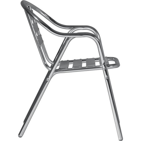 Sedia con braccioli da bar Impilabile in alluminio - Double -5