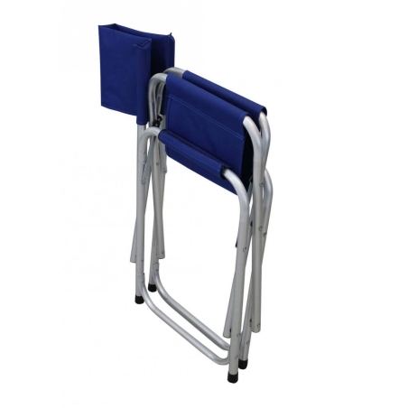 Sedia da regista pieghevole 55x47x78 cm blu in alluminio -3