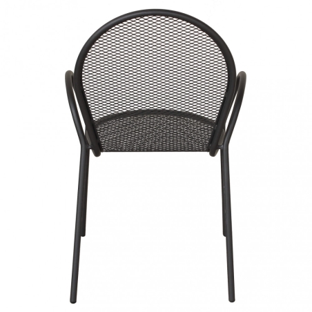 Sedia con braccioli da giardino in metallo impilabile grigia Sheffield -4