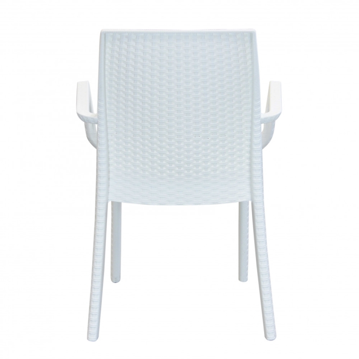Sedia con braccioli in wicker 57x59x86cm Bianca - Indiana -6