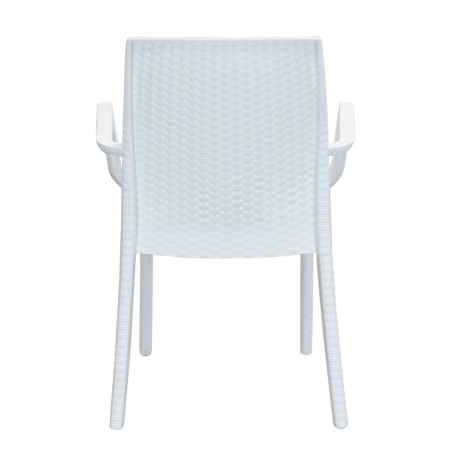 Sedia con braccioli in wicker 57x59x86cm Bianca - Indiana -6