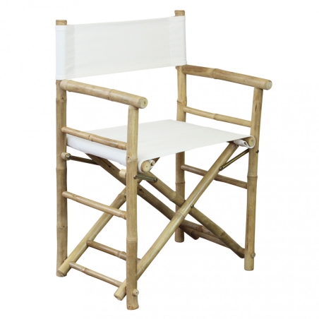 Sedia in bamboo modello regista bianca 60x44x88cm - Mojito -2