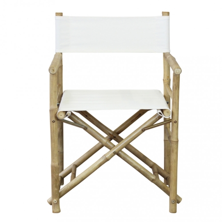 Sedia in bamboo modello regista bianca 60x44x88cm - Mojito -3