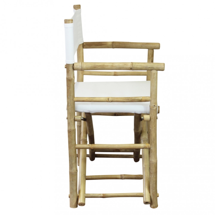 Sedia in bamboo modello regista bianca 60x44x88cm - Mojito -4