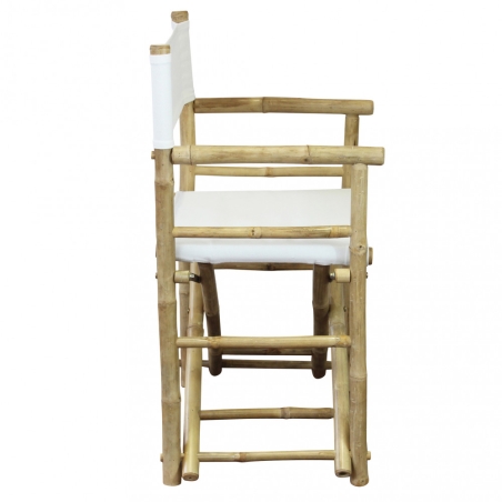 Sedia in bamboo modello regista bianca 60x44x88cm - Mojito -4