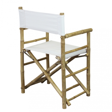 Sedia in bamboo modello regista bianca 60x44x88cm - Mojito -5