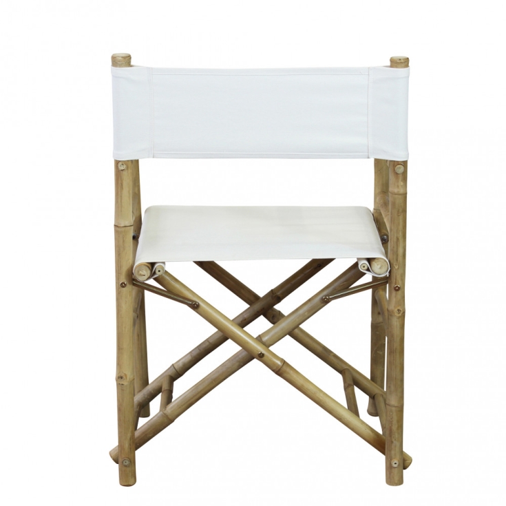 Sedia in bamboo modello regista bianca 60x44x88cm - Mojito -6