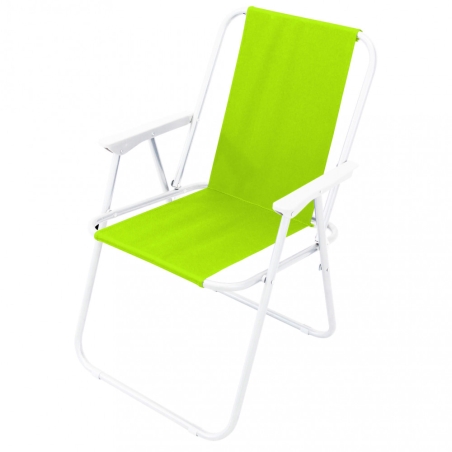 Sedia sdraio pieghevole verde lime 52x37x74cm in metallo -2
