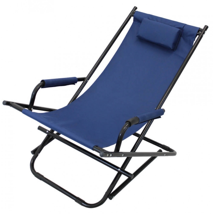 Sdraio Dondolo Metallo Pieghevole Blu 98x61x72cm