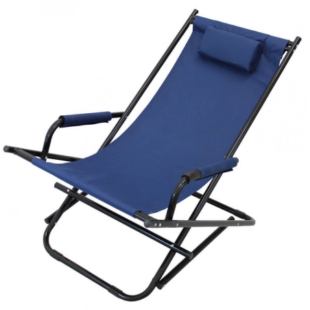 Sdraio Dondolo Metallo Pieghevole Blu 98x61x72cm