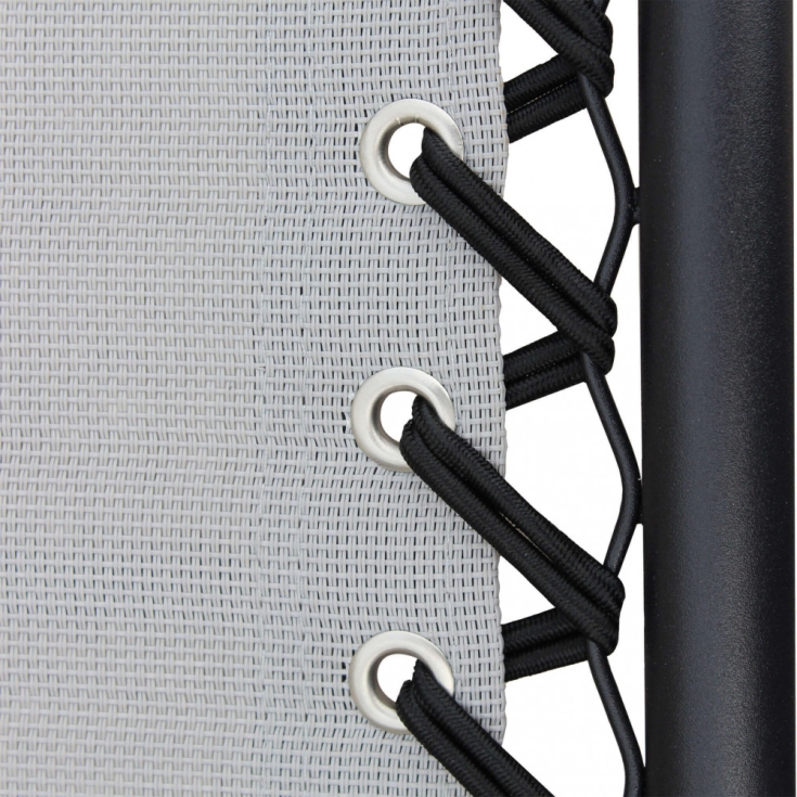 Sdraio Comfort Con Struttura Nera E Textilene Grigio Chiaro 88x65x110cm