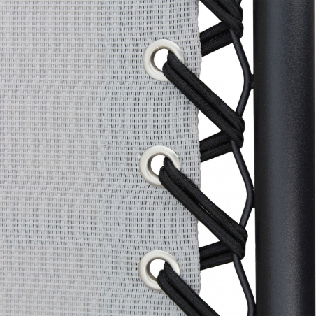 Sdraio Comfort Con Struttura Nera E Textilene Grigio Chiaro 88x65x110cm