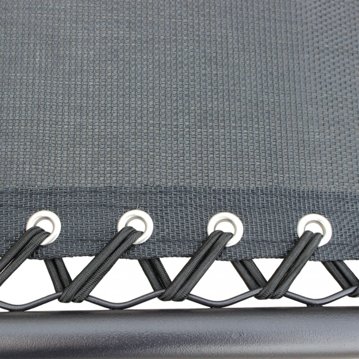 Sdraio Comfort Con Struttura Nera E Textilene Nero 88x65x110cm