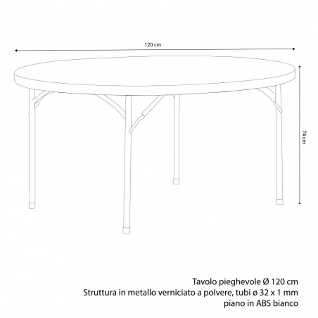 Tavolo rotondo catering 120cm -3