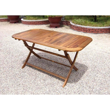 Tavolo Pieghevole 150x80 - Marrone -6