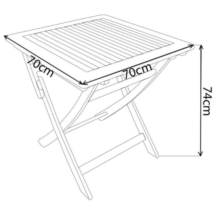 Tavolino Pieghevole 70x70 - Marrone -3