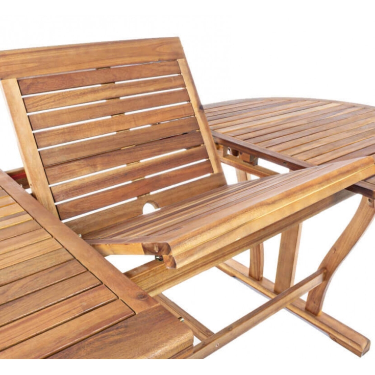 Tavolo Ovale 150/200x90 Double - Marrone -5
