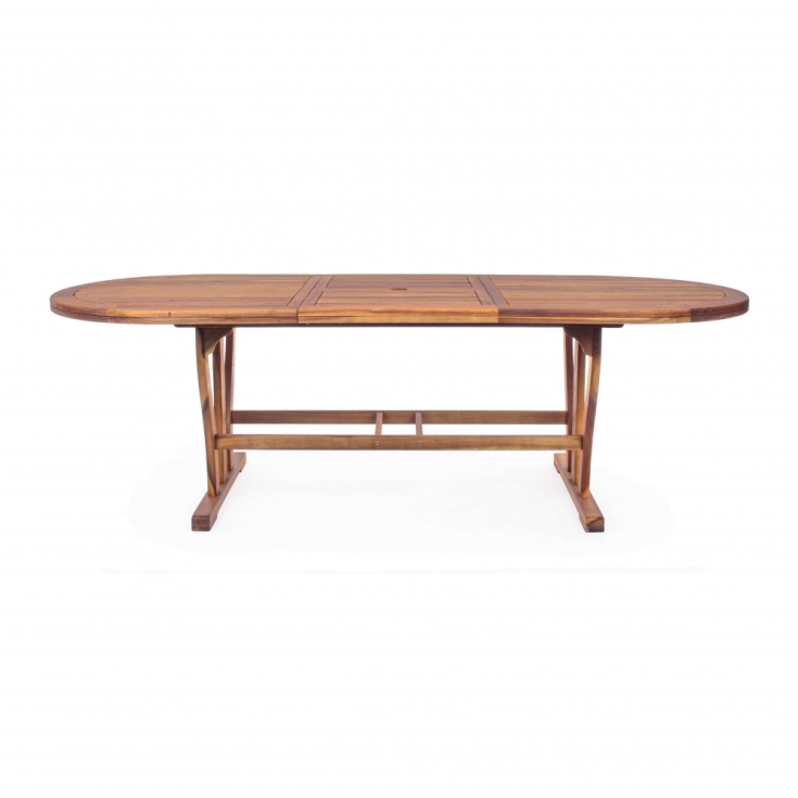 Tavolo Ovale 180/240x100 Double - Marrone -8