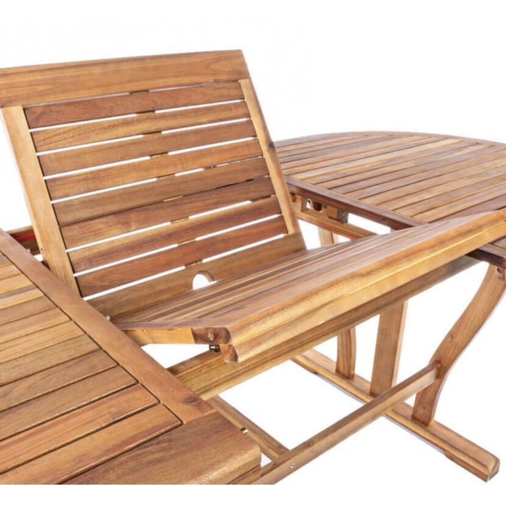 Tavolo Ovale 180/240x100 Double - Marrone -4