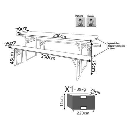 Set Birreria 200x70 - Marrone -3
