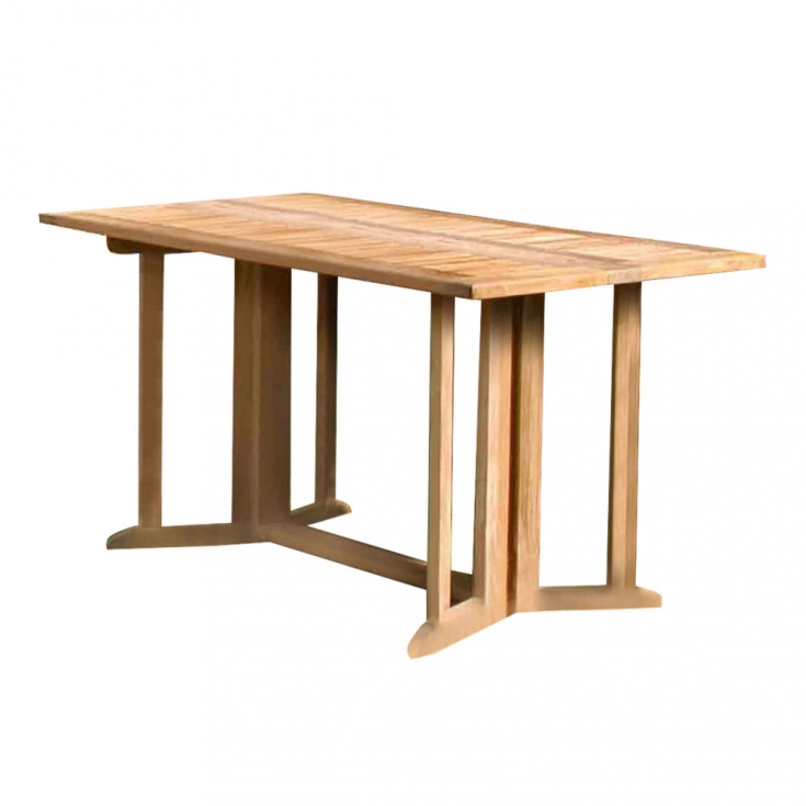 Tavolo Rettangolare Pieghevole Consolle 150x80 - Marrone -1