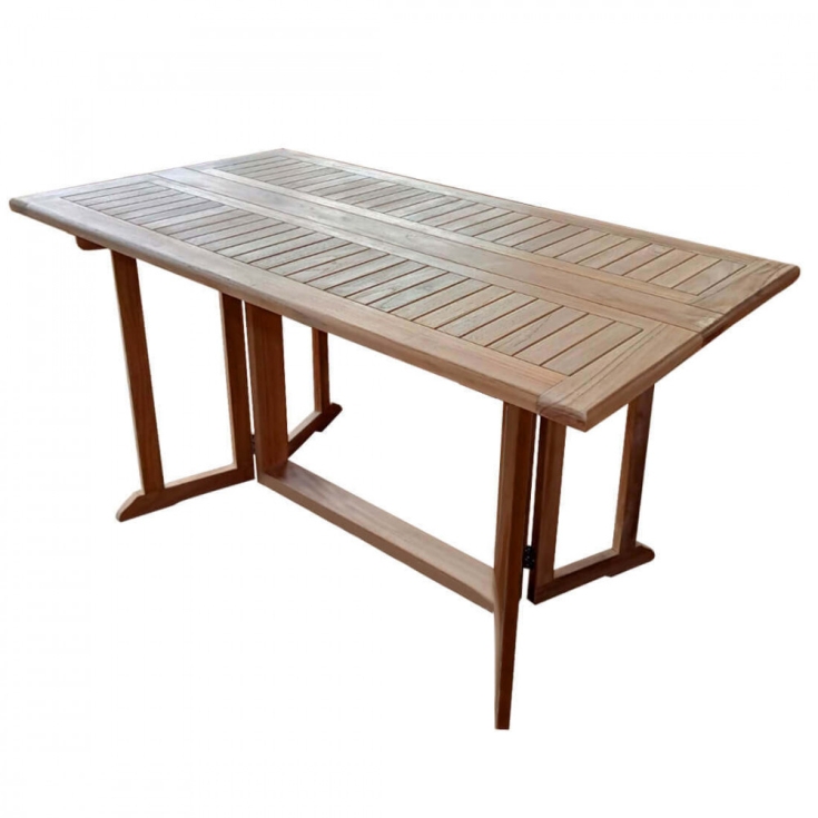 Tavolo Rettangolare Pieghevole Consolle 150x80 - Marrone -3