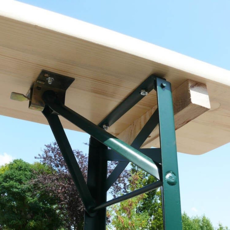 Set Birreria 220x70 Con Panca A 3 Gambe - Marrone -3