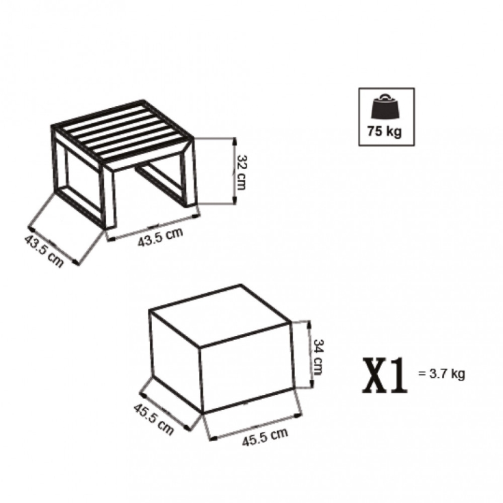 Tavolino Cuba 45x45 - Bianco -1