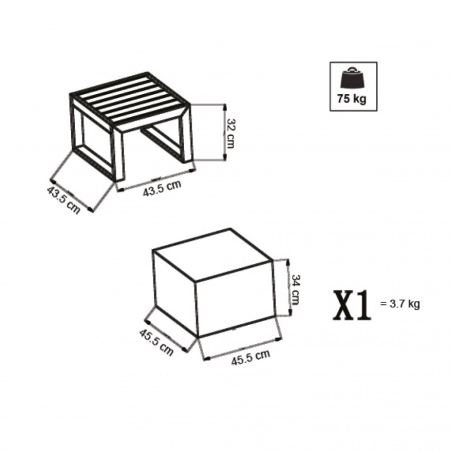 Tavolino Cuba 45x45 - Tortora -4